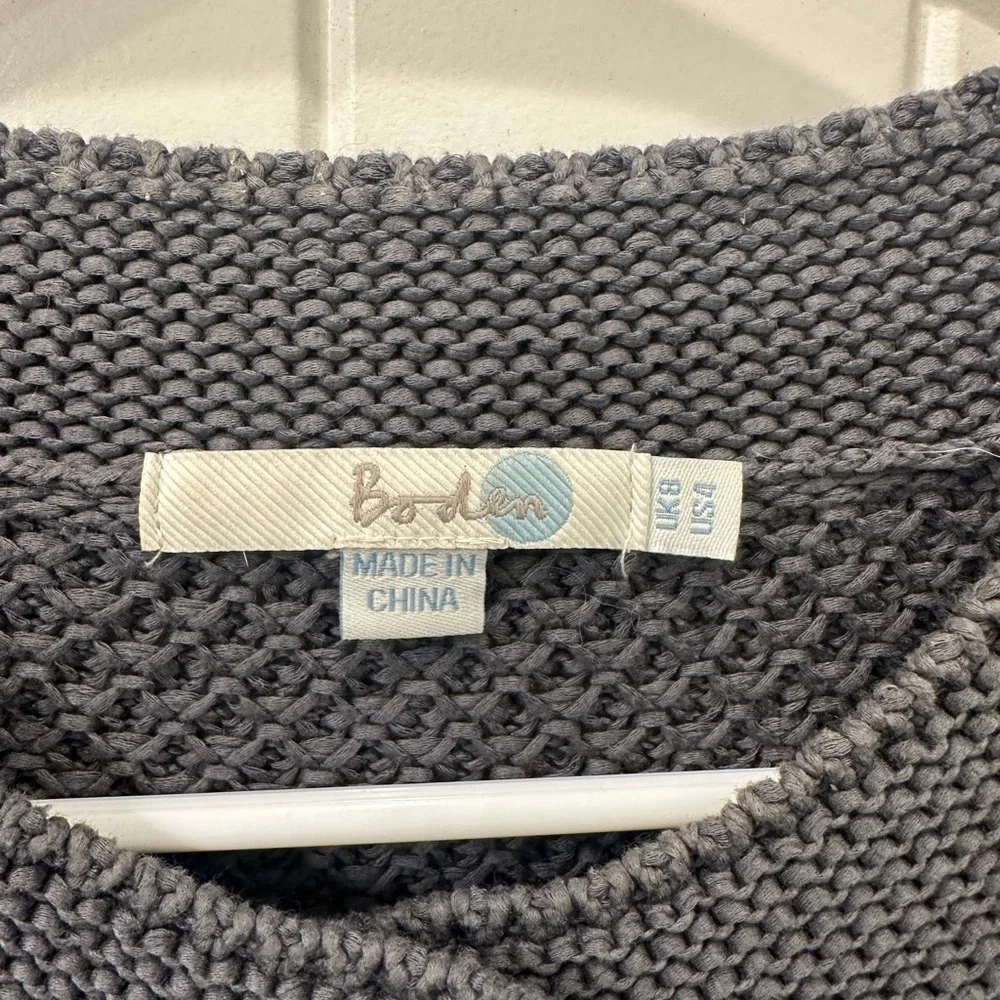 Boden 100% Cotton Chunky Knit Button Cardigan Sweater Size 4 EUC